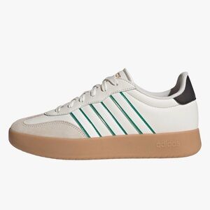 Adidas white and green athletic shoe